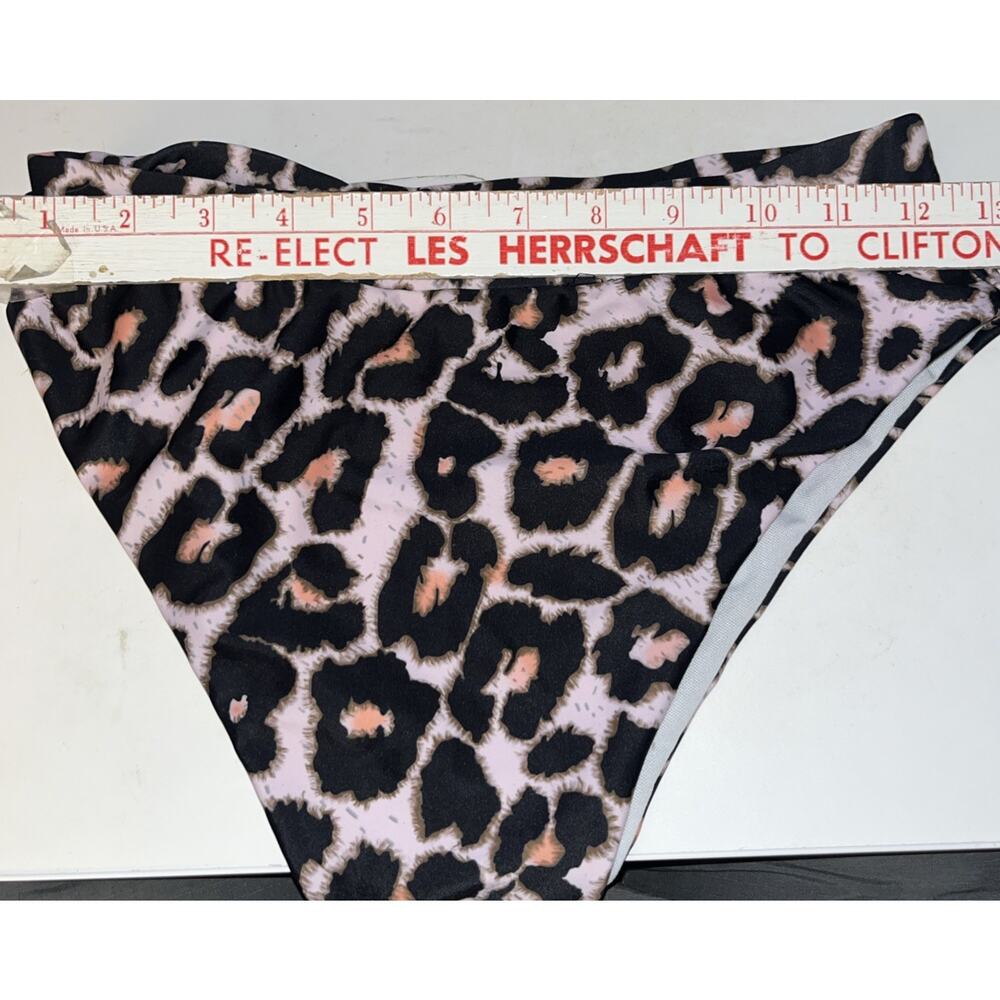 Swimsuit Separates Bottoms Cheetah Design Size S. High Waisted Full Coverage.